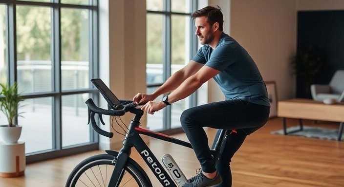 a man on a bicycle